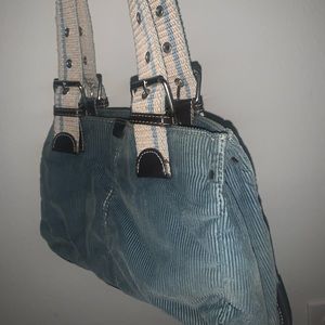 blue corduroy shoulder bag!!